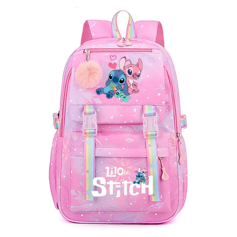 Lilo e Stitch Mochila impermeável de grande capacidade para escola